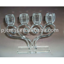 Personalizado 4 brazos candelabro de cristal para decoraciones del hogar